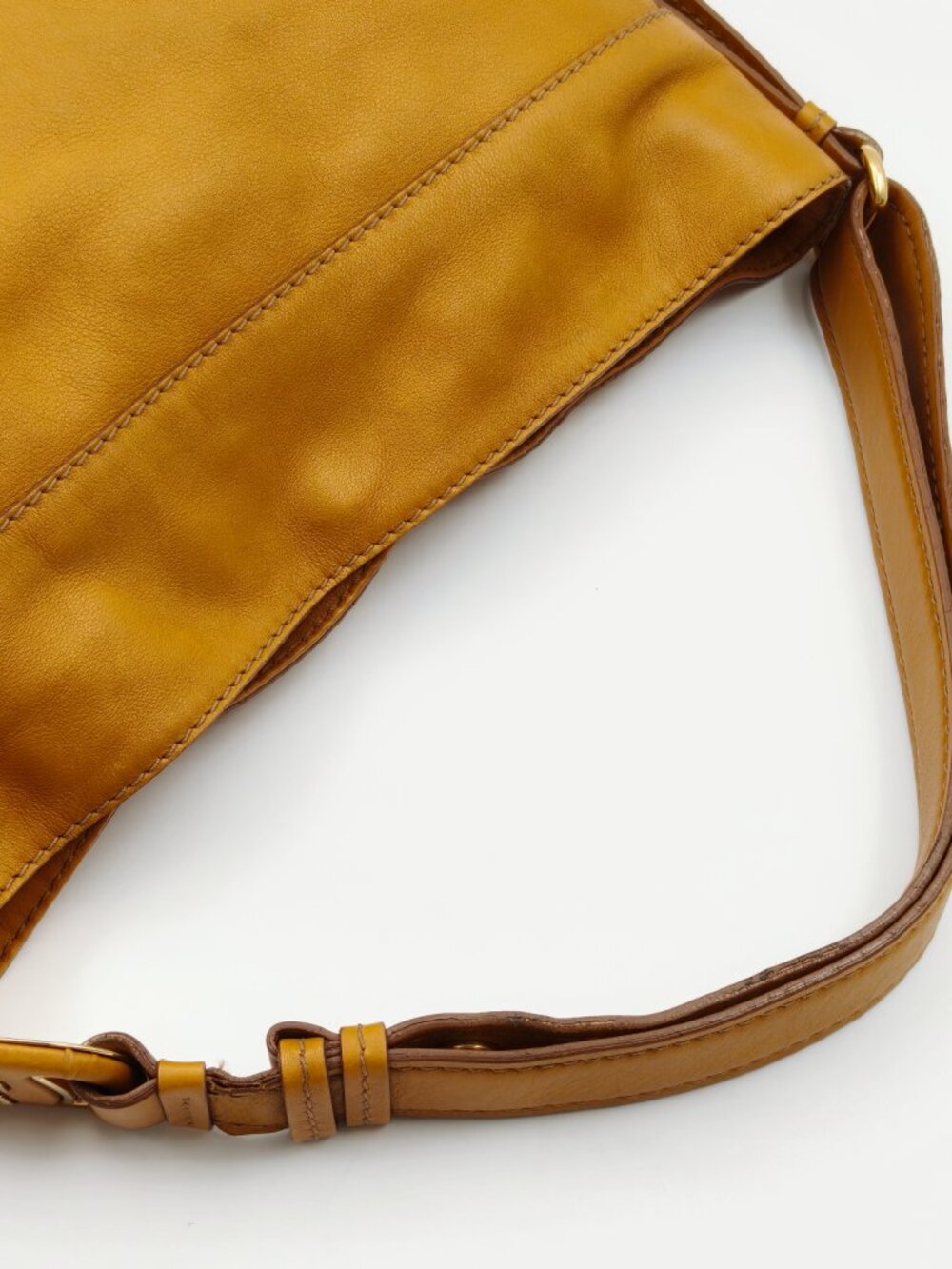 Salvatore Ferragamo Tan Leather Gancini Shoulder Hobo Bag Gold Hardware Italy - Picture 12 of 14